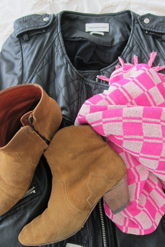 scarf shoes and jacket